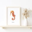 Load image into Gallery viewer, Personalised Seahorse Watercolour Fine Art Print