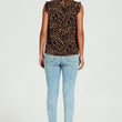 Load image into Gallery viewer, Leopard Print Frill Trim Sleeve Frill Neck Blouse Top In Brown