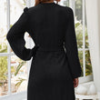 Load image into Gallery viewer, Cozy Soft Long Sleeve Kint Mini Dress In Black