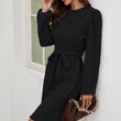 Load image into Gallery viewer, Cozy Soft Long Sleeve Kint Mini Dress In Black