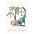 Load image into Gallery viewer, Personalised Watercolour Brontosaurus Dinosaur Wall Print