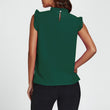 Load image into Gallery viewer, Frill Trim Sleeve Frill Neck Blouse Top In Dark Green