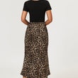 Load image into Gallery viewer, Leopard Print Satin Midi Skirt In Brown