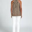 Load image into Gallery viewer, Leopard Print Halter Neck Tie Back Top In Beige