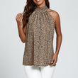 Load image into Gallery viewer, Leopard Print Halter Neck Tie Back Top In Beige