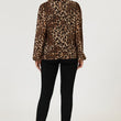 Load image into Gallery viewer, Leopard Print Foil Long Sleeve High Neck Top In Brown