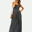 Load image into Gallery viewer, Strappy Bardot Loungewear Jumpsuit In Charcoal Grey