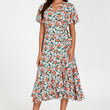 Load image into Gallery viewer, Daisy Print Midi Wrap Dress In Pink