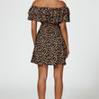 Load image into Gallery viewer, Floral Print Bardot Frill Mini Dress In Navy