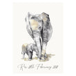 Load image into Gallery viewer, Elephant Mum and Baby Watercolour Print