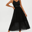 Load image into Gallery viewer, Lace Embroidery Anglaise Maxi Slip Dress In Black