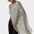 Load image into Gallery viewer, Black Leopard Print Tassel Scarf In White