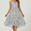 Load image into Gallery viewer, Button Down High Low Strappy Dress In White