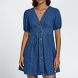 Load image into Gallery viewer, Denim Mini Dress In Blue