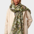 Load image into Gallery viewer, Leaf Floral Print Tassel Scarf In Olive Green