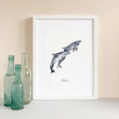 Load image into Gallery viewer, Personalised Dolphins Watercolour Fine Art Print
