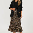 Load image into Gallery viewer, Leopard Print Satin Midi Skirt In Brown