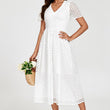 Load image into Gallery viewer, Broderie Anglaise Midi Dress In White