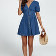 Load image into Gallery viewer, Denim Mini Dress In Blue