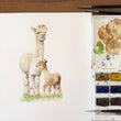 Load image into Gallery viewer, Personalised Alpaca Watercolour Art Print