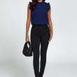 Load image into Gallery viewer, Frill Neck Blouse Top In Navy
