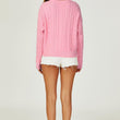 Load image into Gallery viewer, Cable Knit Crew Neck Jumper In Pink