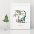 Load image into Gallery viewer, Personalised Watercolour Brontosaurus Dinosaur Wall Print