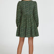 Load image into Gallery viewer, Little Floral Print Square Neck Mini Dress In Olive Green