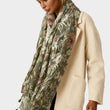 Load image into Gallery viewer, Leaf Floral Print Tassel Scarf In Olive Green
