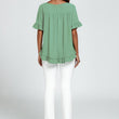 Load image into Gallery viewer, Frill Detail Short Sleeves Top In Light Green