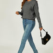 Load image into Gallery viewer, Cable Knit Crew Neck Jumper In Dark Grey