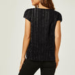 Load image into Gallery viewer, Flocked Tulle Sheer Top In Black