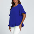 Load image into Gallery viewer, Frill Detail Short Sleeves Top In Royal Blue