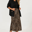 Load image into Gallery viewer, Leopard Print Satin Midi Skirt In Brown