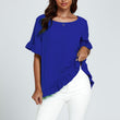 Load image into Gallery viewer, Frill Detail Short Sleeves Top In Royal Blue