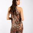 Load image into Gallery viewer, Brown Animal Printed Halter Neck Top