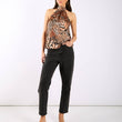 Load image into Gallery viewer, Brown Animal Printed Halter Neck Top