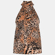 Load image into Gallery viewer, Brown Animal Printed Halter Neck Top