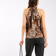 Load image into Gallery viewer, Brown Animal Printed Halter Neck Top