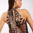 Load image into Gallery viewer, Brown Animal Printed Halter Neck Top