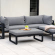 Load image into Gallery viewer, Grey 4 Seater Modular Aluminium Lounge Set with Side Cushions