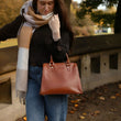 Load image into Gallery viewer, Leather Ziptop Handbag