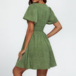 Load image into Gallery viewer, Dot Print Short Sleeve Mini Dress In Green