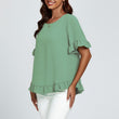 Load image into Gallery viewer, Frill Detail Short Sleeves Top In Light Green