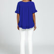 Load image into Gallery viewer, Frill Detail Short Sleeves Top In Royal Blue