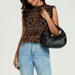 Load image into Gallery viewer, Leopard Print Frill Trim Sleeve Frill Neck Blouse Top In Brown