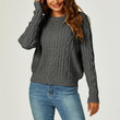 Load image into Gallery viewer, Cable Knit Crew Neck Jumper In Dark Grey