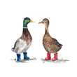 Load image into Gallery viewer, Ducks in Wellies Watercolour Art Print