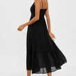 Load image into Gallery viewer, Lace Embroidery Anglaise Maxi Slip Dress In Black