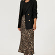 Load image into Gallery viewer, Leopard Print Satin Midi Skirt In Brown